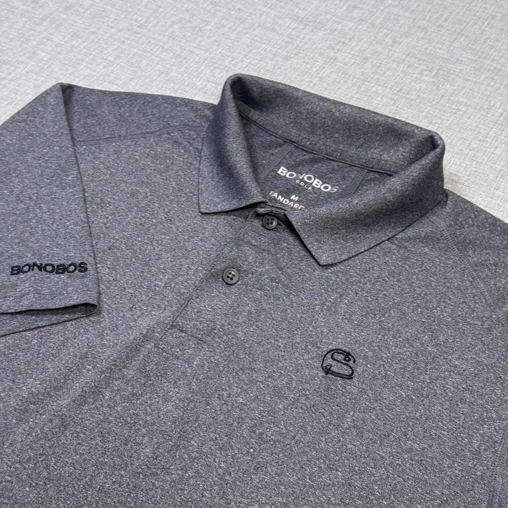 Bonobos Golf Polo Shirt Mens Medium Gray Performance Polyester Spandex Stretch